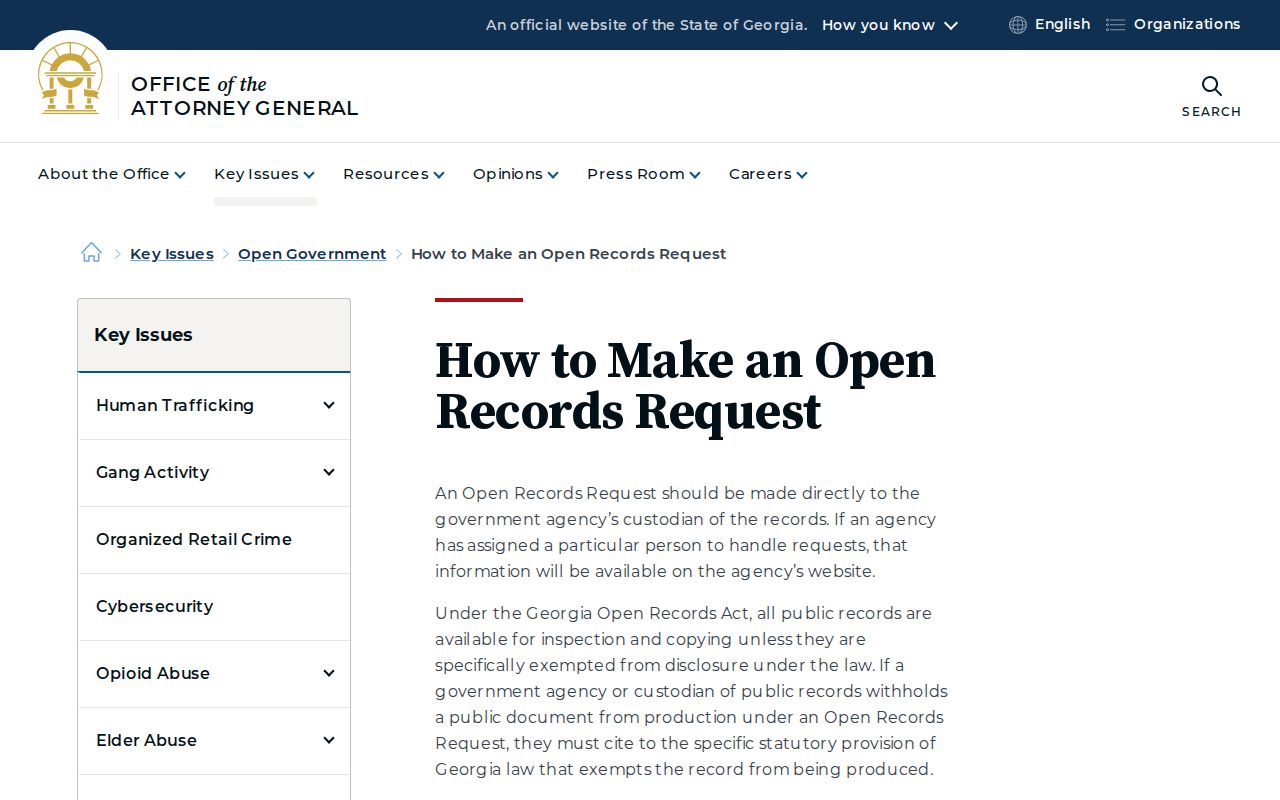 Georgia open records guidance for Woodstock custodians