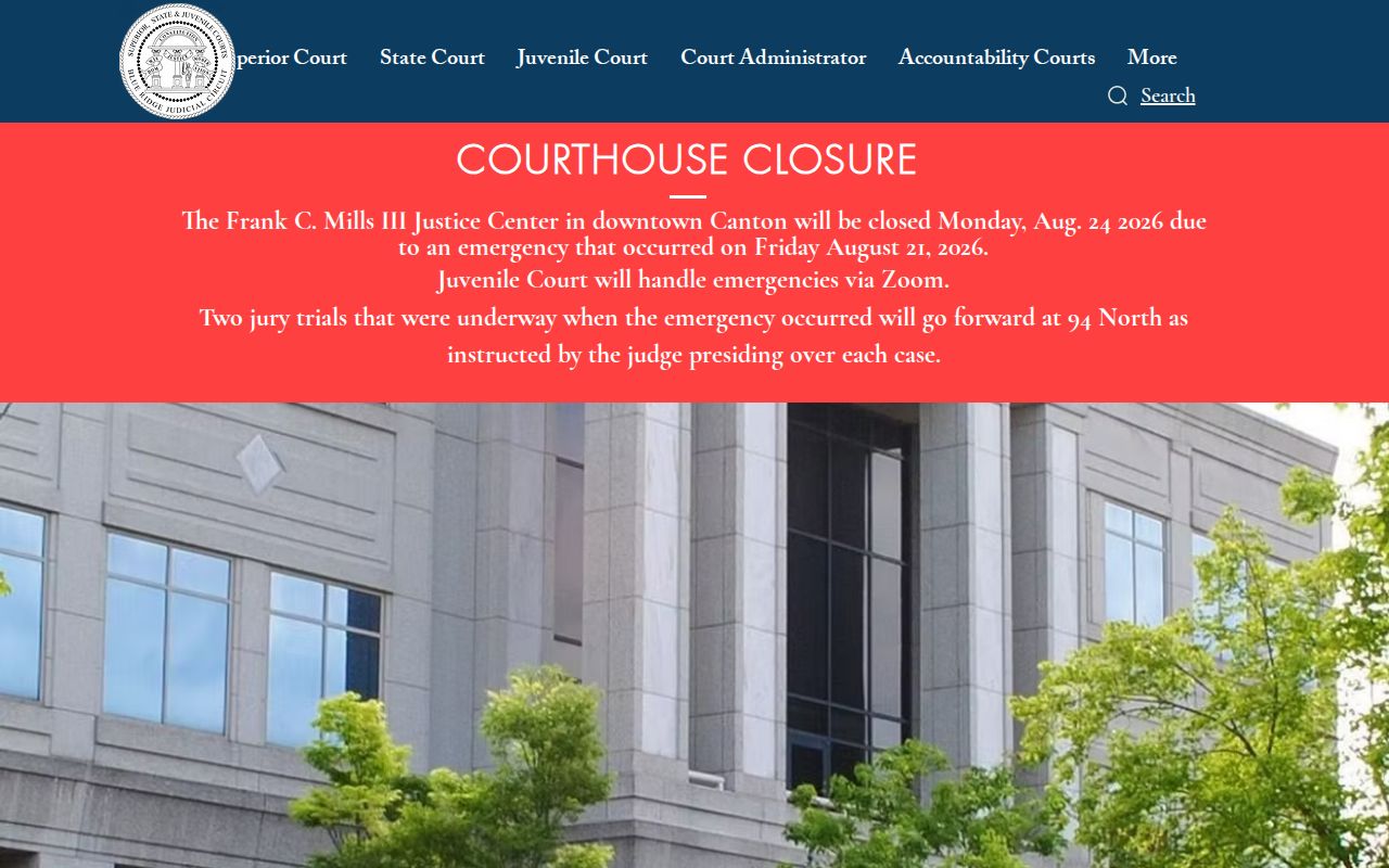 Woodstock resident lookup at the Cherokee courts gateway