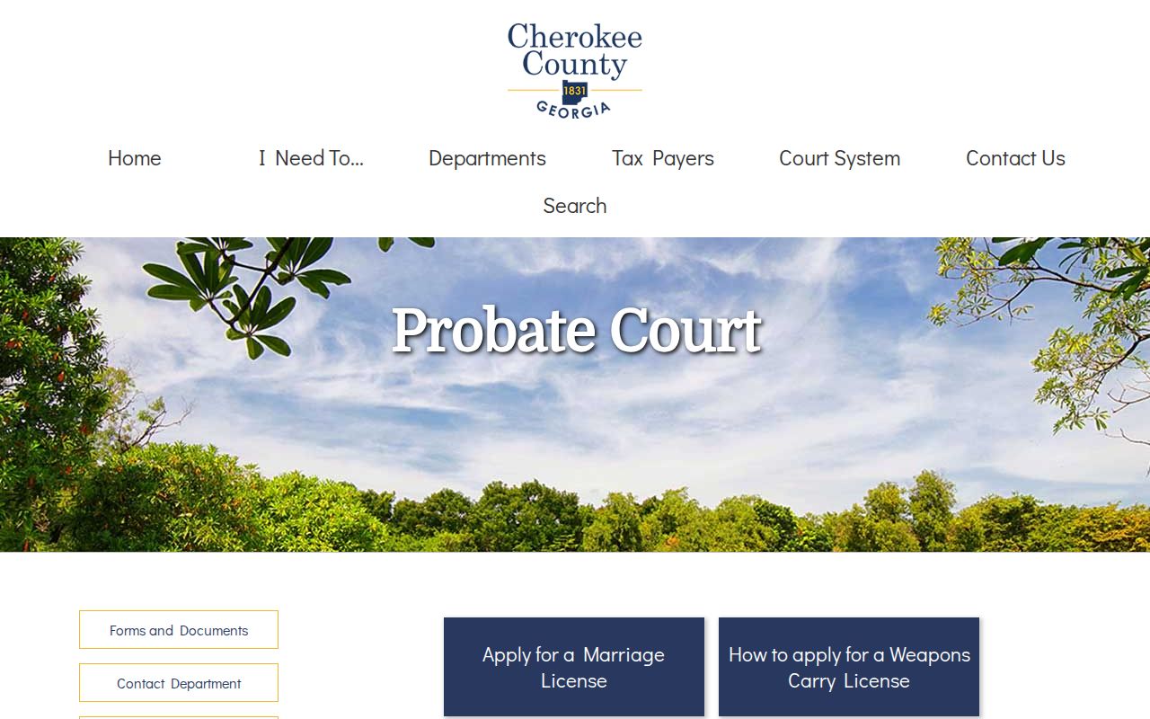 Woodstock resident lookup through Cherokee Probate Court